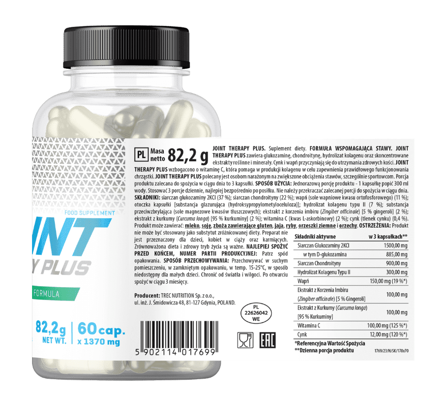 Composition of Trec Joint Therapy Plus 60 capsules