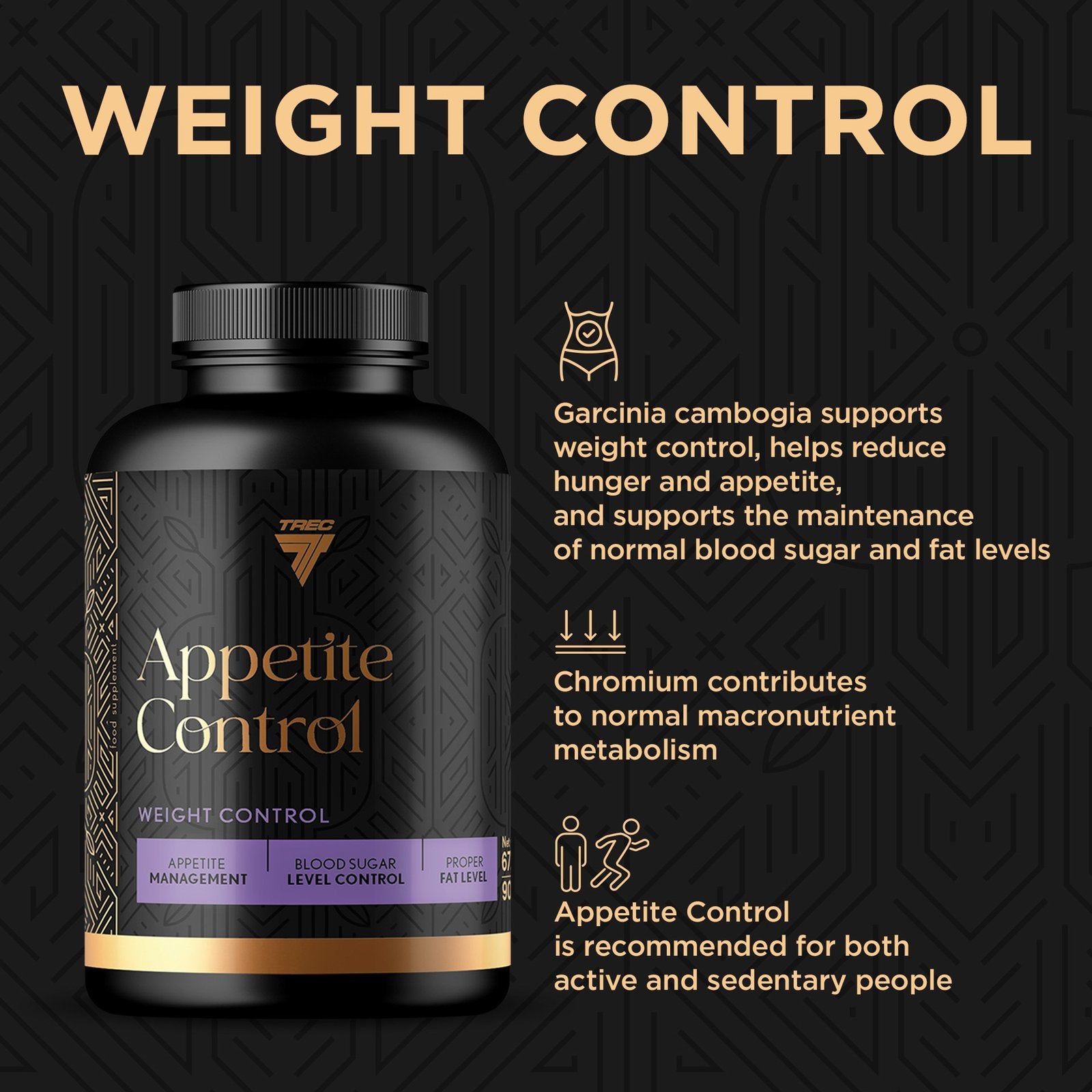 Trec Nutrition Apetito kontrolė 90 kapsulių paskirtis