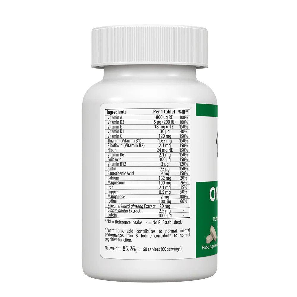 Composition of UltraVit OneDaily 50+, 60 caplets