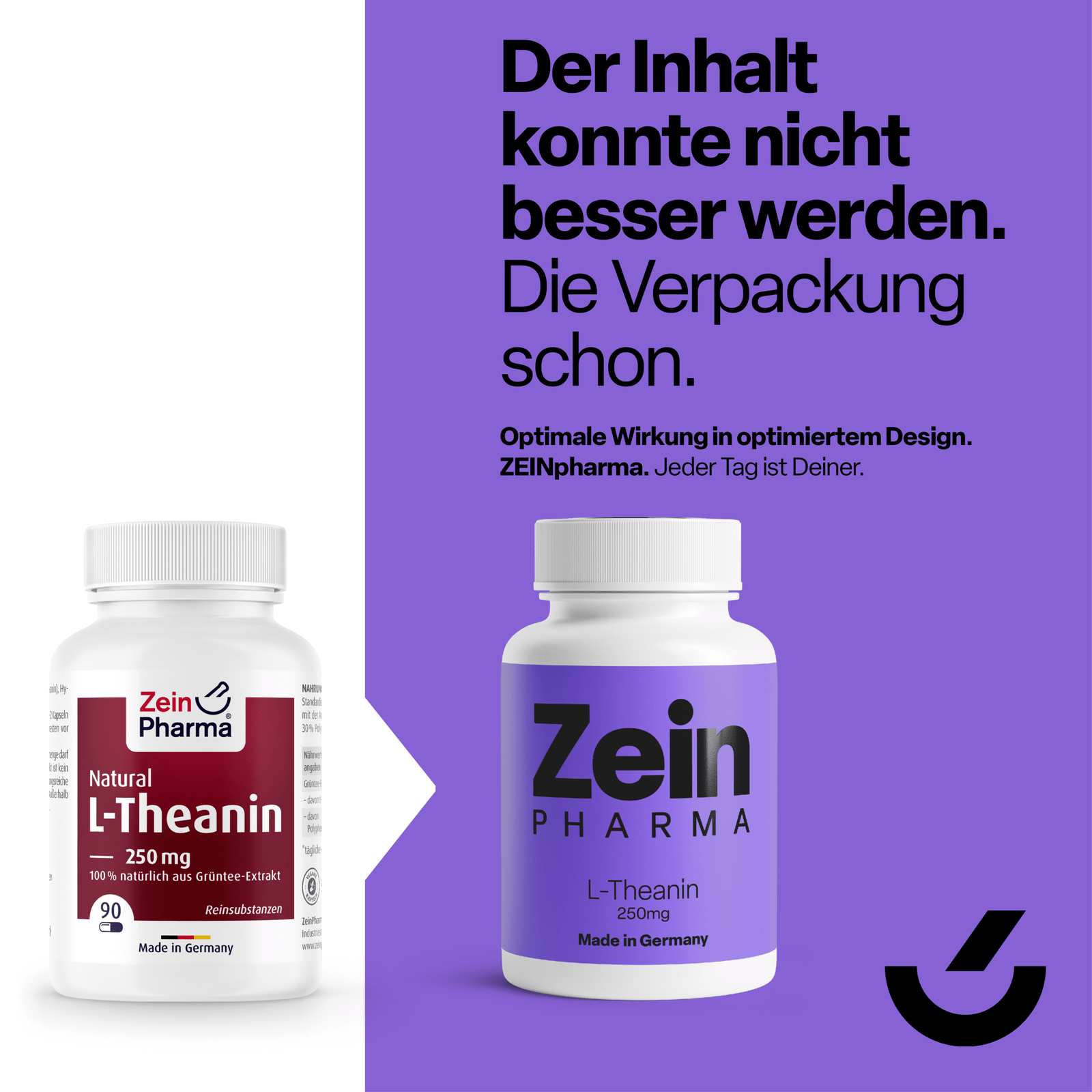 Zein Pharma L-Theanine Natural - 250mg - 90 caps new package