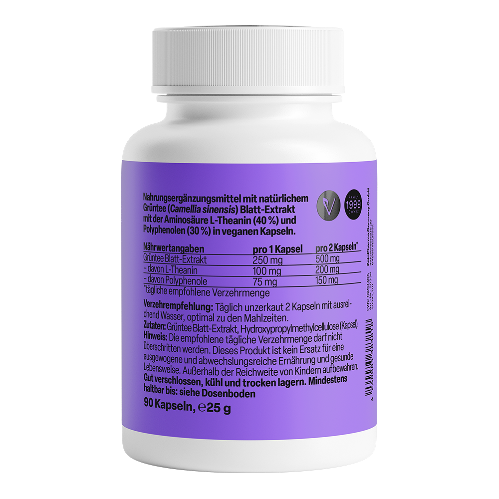 Zein Pharma L-Theanine Natural - 250mg - 90 caps composition