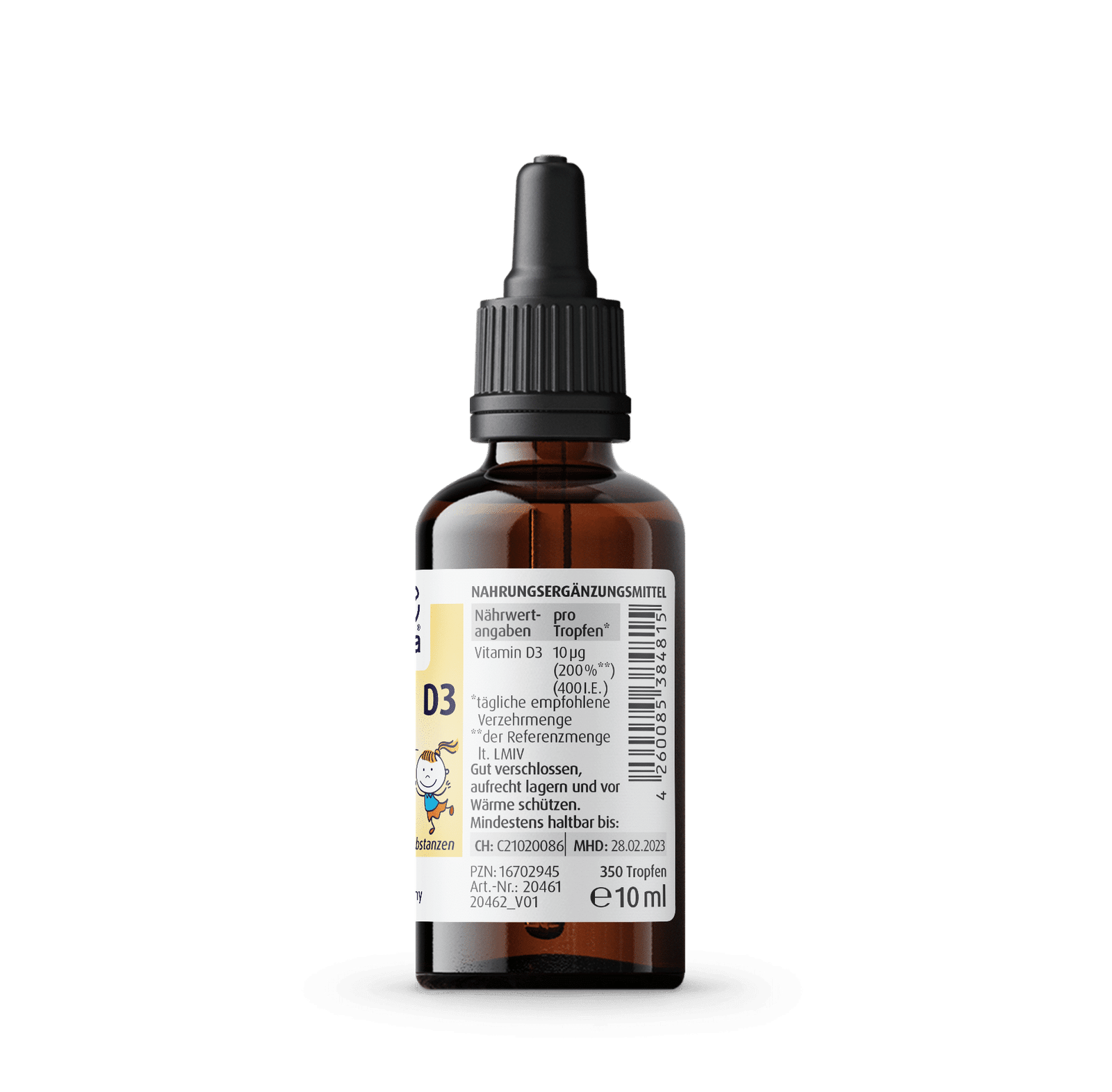 Zein Pharma Vitamin D3 Drops For Kids, 400IU - 10 ml. composition